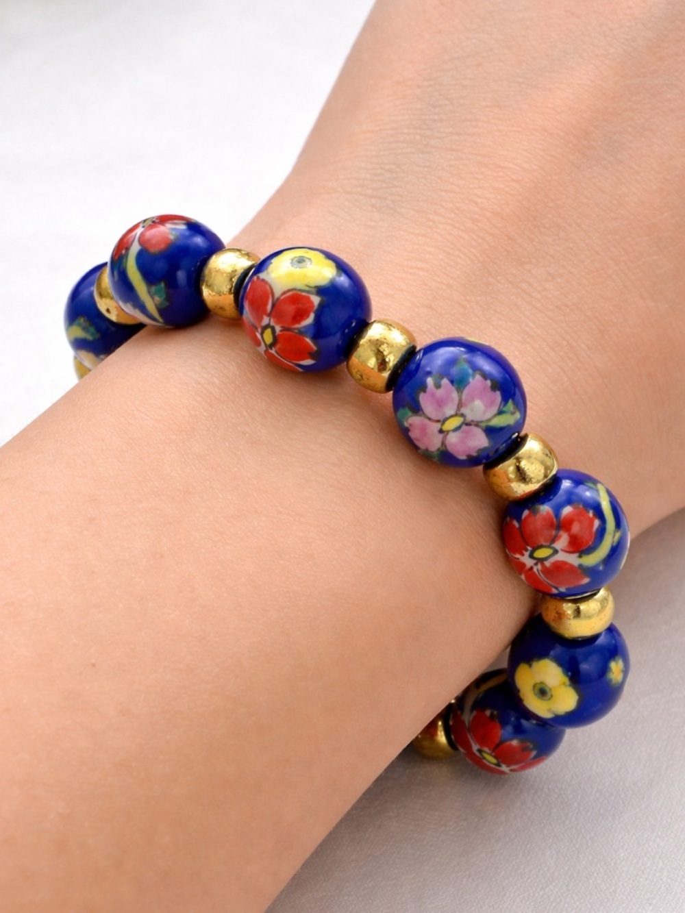 Vintage chunky porcelain handcrafted bracelet